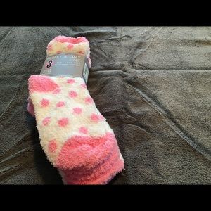 3 pair on pink socks